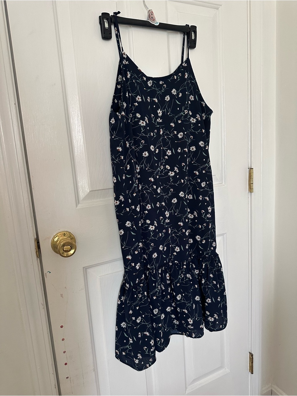 YesStyle Navy Floral Midi Dress with White Daisies
